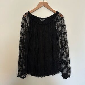 Black Floral Chiffon Top